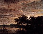 Jacob Isaacksz. van Ruisdael Woodland Scene with Lake painting
